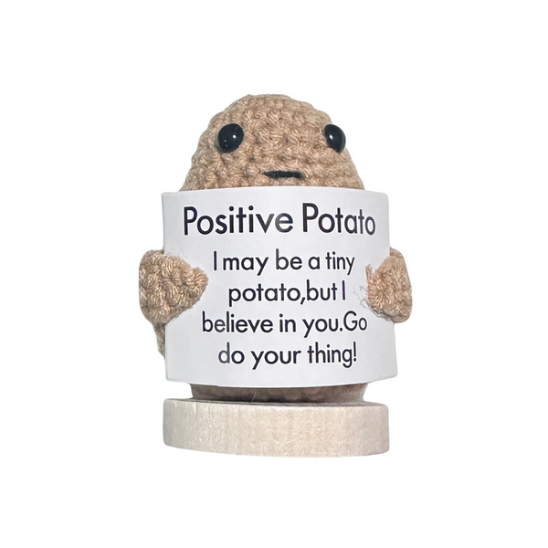 3" Crochet Potato Dolls Adorned with Positive Affirmation Cards, Featuring Cute and Thoughtful Designs by Plushland.