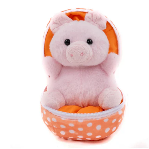 Pig In Zip Up Easter Egg 6"