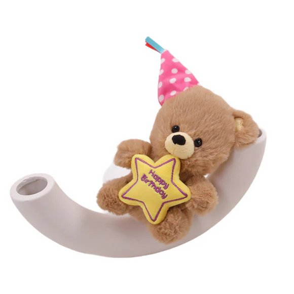 Birthday Star Bear with Hat 8"