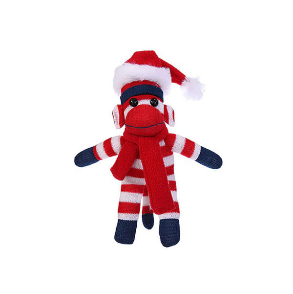 8" Cute Custom Sock Monkey Patriot, Ready for Personalization with Unique Features by Plushland.