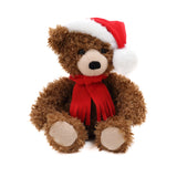 Plushland Christmas Junior Bear Stuffed Animal - Adorable Xmas Plush Toy with Hat and Scarf - Soft and Cuddly Winter Companion for Kids and Seniors - 10 inch