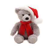 Plushland Christmas Junior Bear Stuffed Animal - Adorable Xmas Plush Toy with Hat and Scarf - Soft and Cuddly Winter Companion for Kids and Seniors - 10 inch
