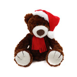 Plushland Christmas Logan Teddy Bear Stuffed Animal - Adorable Xmas Plush Toy with Hat and Scarf - Soft and Cuddly Winter Companion for Kids and Seniors - 12 inch