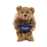 Plushland Angel Bears with White Wings and Halo,Hold Star with Hope Peace Joy , Soft Stuffed Animal Plush Toy Gift for Christmas 6 Inches