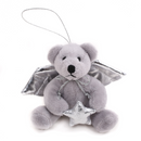 Christmas Silver Angel Bear 4" Keychain-1