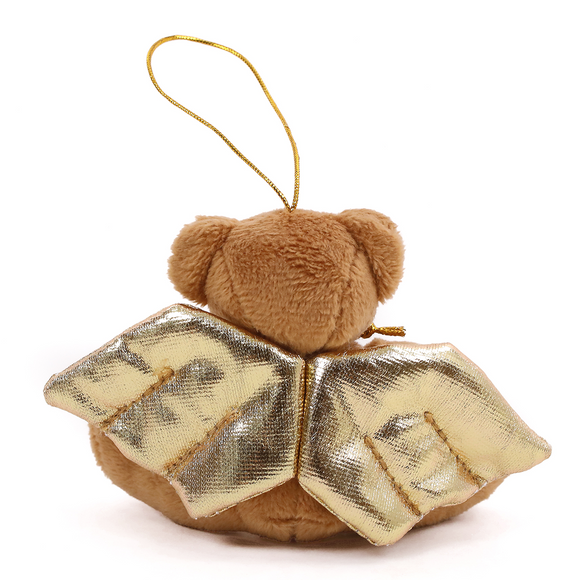 Golden Angel Bear Ornament 4"