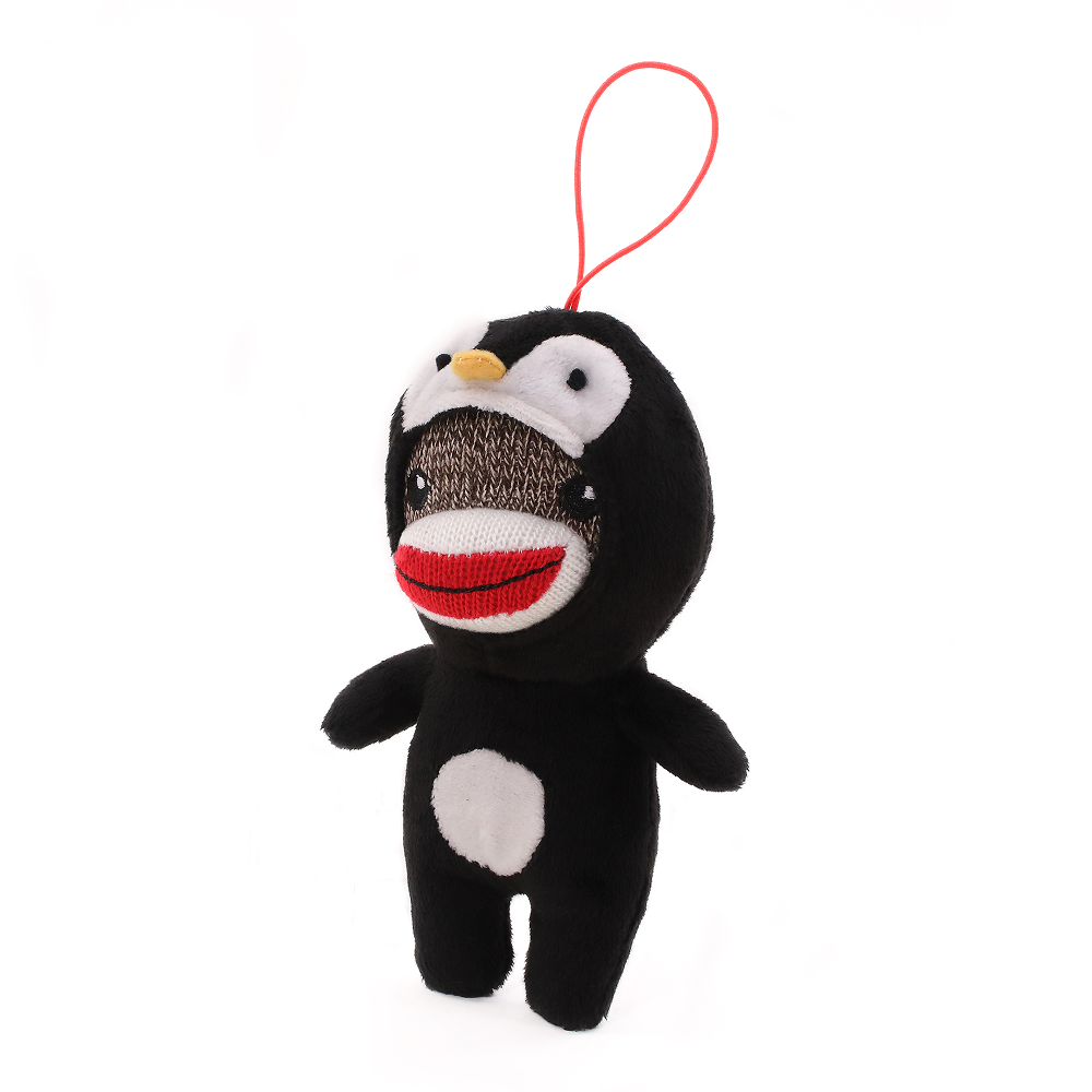 Penguin Sock Monkey Ornament 4"