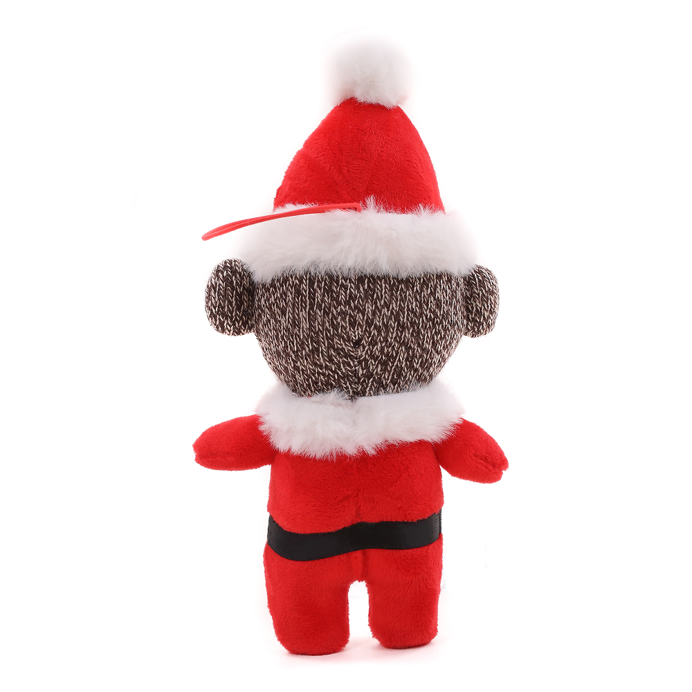 Santa Sock Monkey Ornament 4"