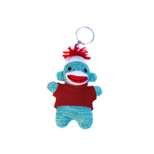 Green Sock Monkey Keychain 4 Inch