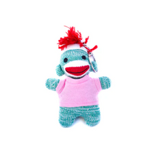 Green Sock Monkey Keychain 4 Inch