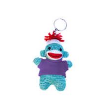 Green Sock Monkey Keychain 4 Inch