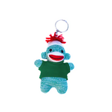 Green Sock Monkey Keychain 4 Inch