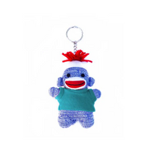 Blue Sock Monkey Keychain 4 Inch