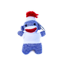 Blue Sock Monkey Keychain 4 Inch