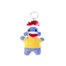 Blue Sock Monkey Keychain 4 Inch