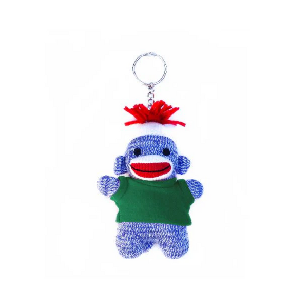 Blue Sock Monkey Keychain 4 Inch