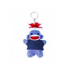 Blue Sock Monkey Keychain 4 Inch