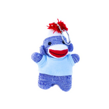 Blue Sock Monkey Keychain 4 Inch