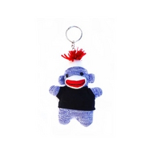 Blue Sock Monkey Keychain 4 Inch