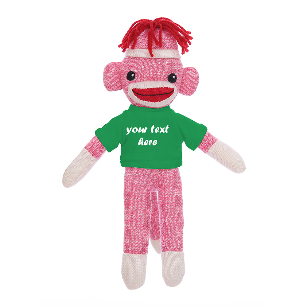 Pink Sock Monkey 8"