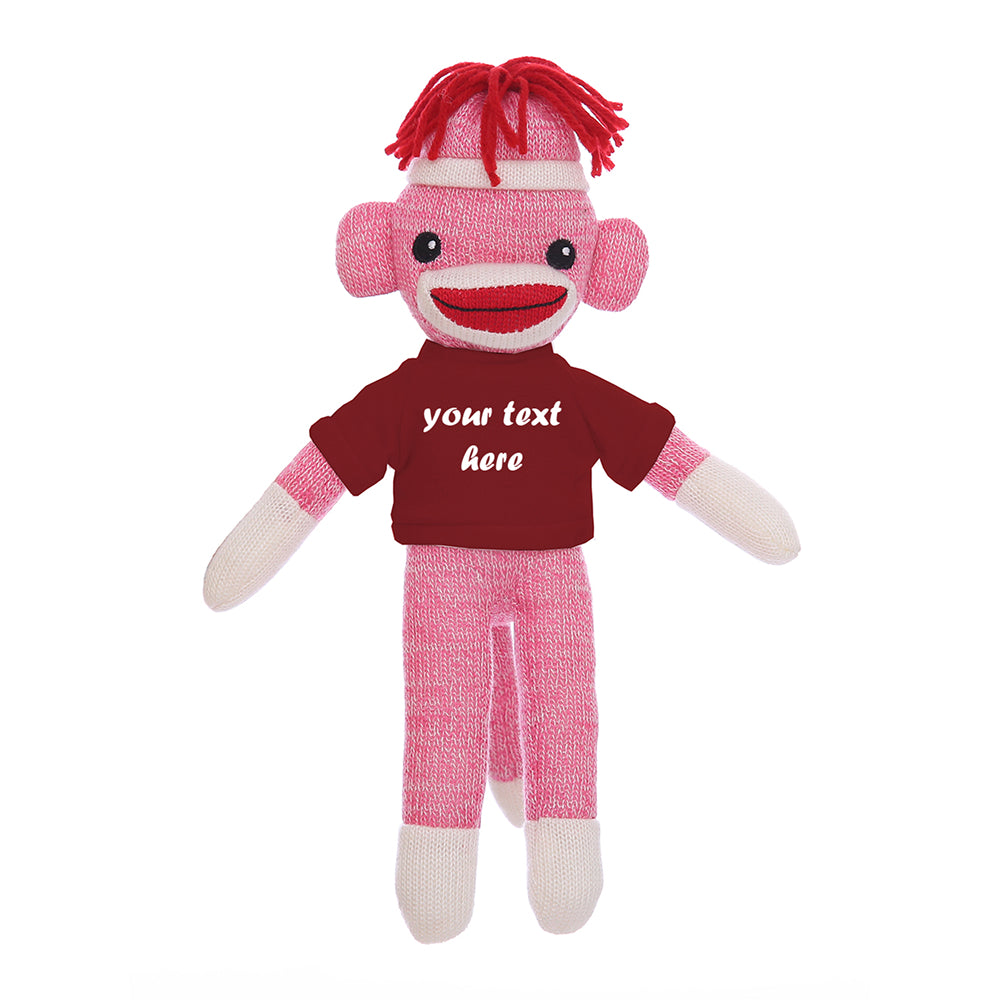 Pink Sock Monkey 8"