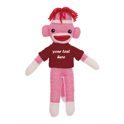 Pink Sock Monkey 8"