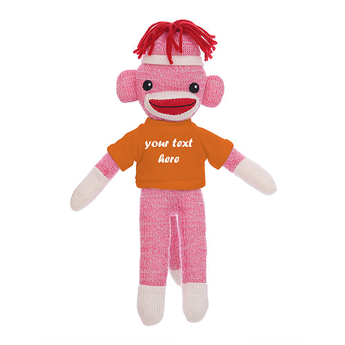 Pink Sock Monkey 8"