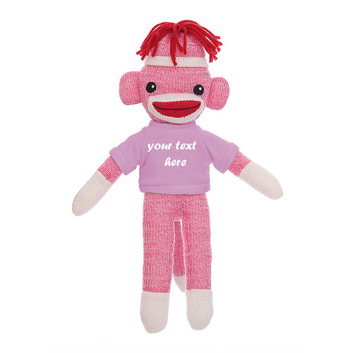 Pink Sock Monkey 8"