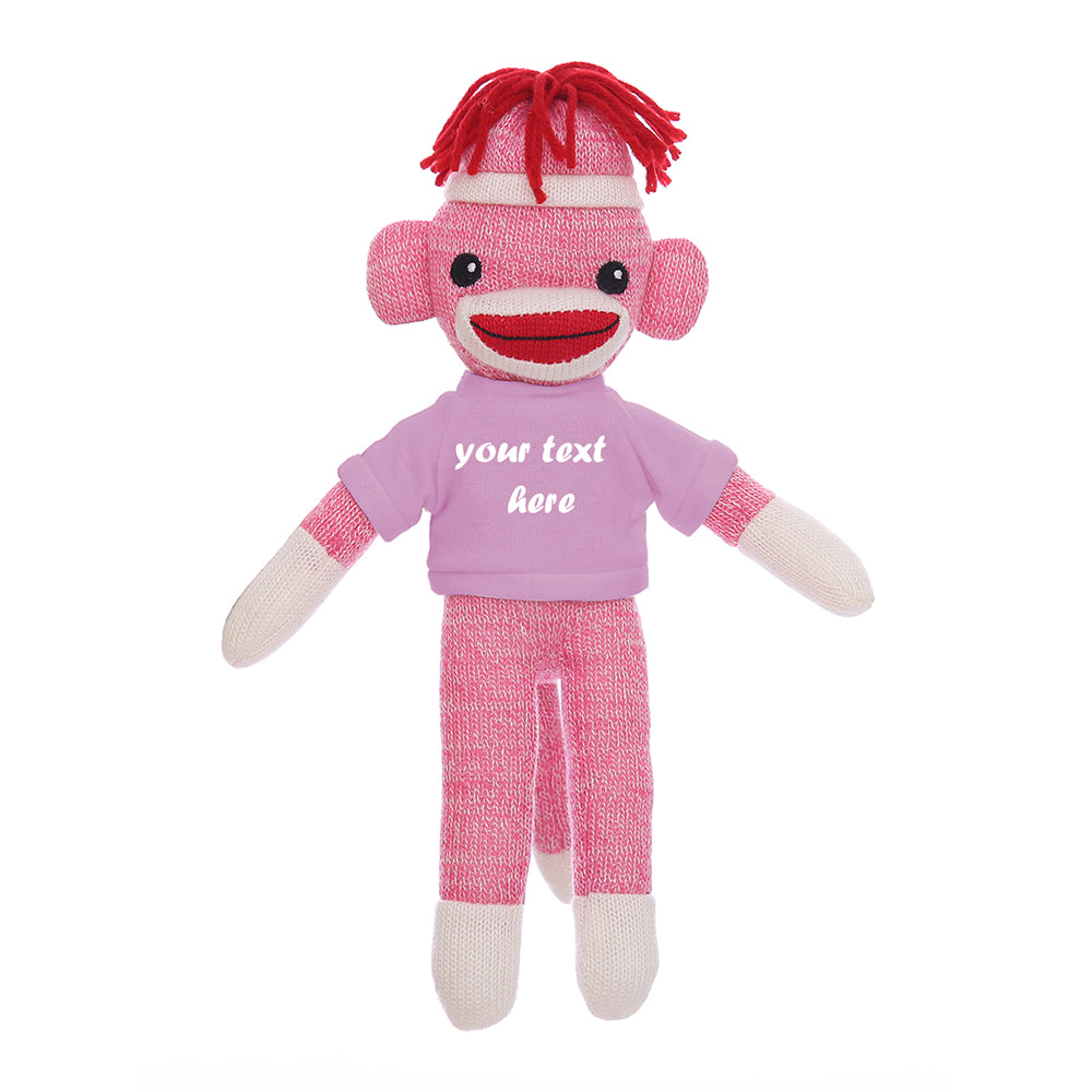 Pink Sock Monkey 8"