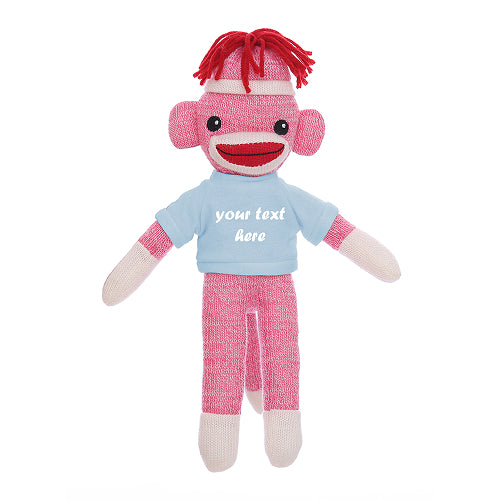Pink Sock Monkey 8"