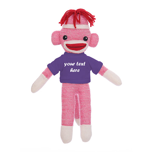 Pink Sock Monkey 8"