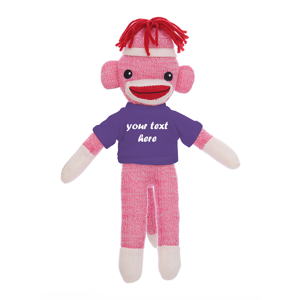 Pink Sock Monkey 8"