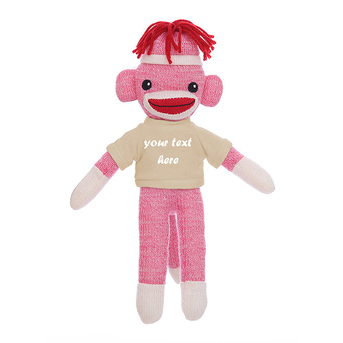 Pink Sock Monkey 8"