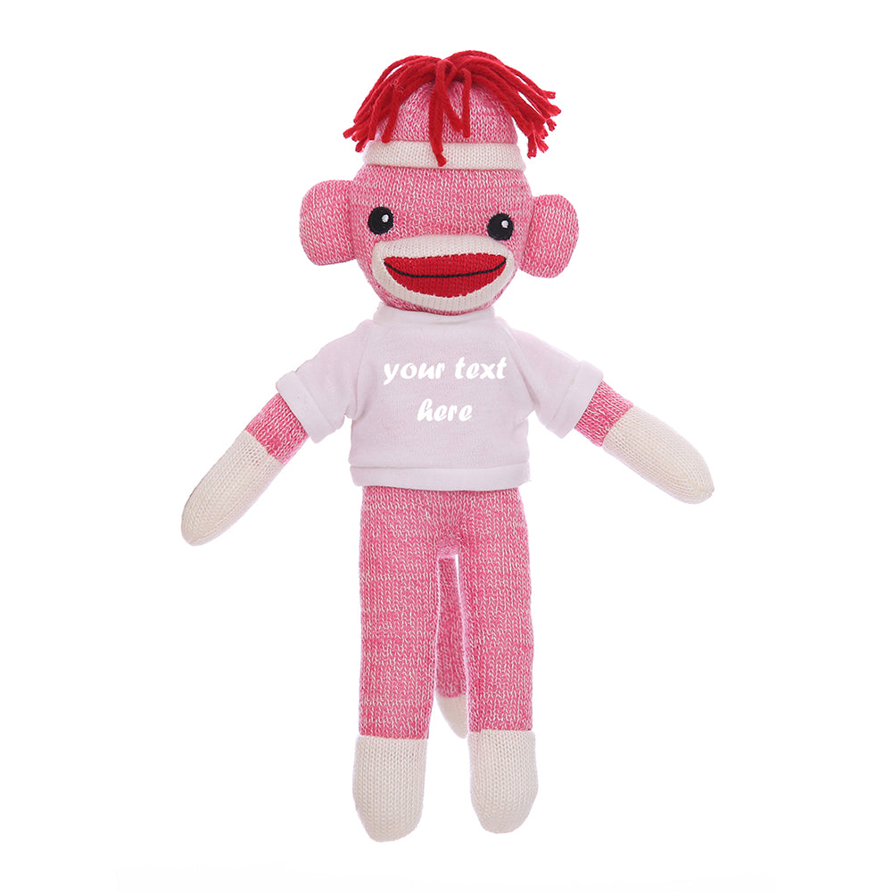 Pink Sock Monkey 8"