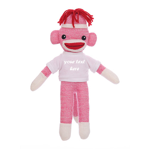 Pink Sock Monkey 8"