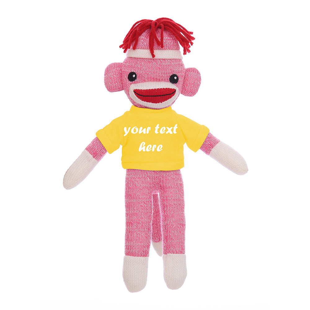 Pink Sock Monkey 8"