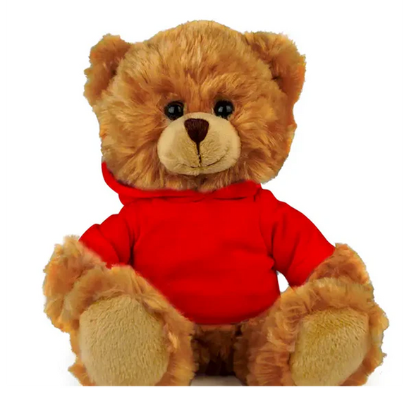 Customized Mocha Bear with Hoodie, Sitting, 11"