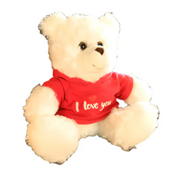 Cream Bear in Red Love Hoodie 11"