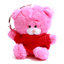 Pink Qbeba Bear Keychain with Tee 4"-4