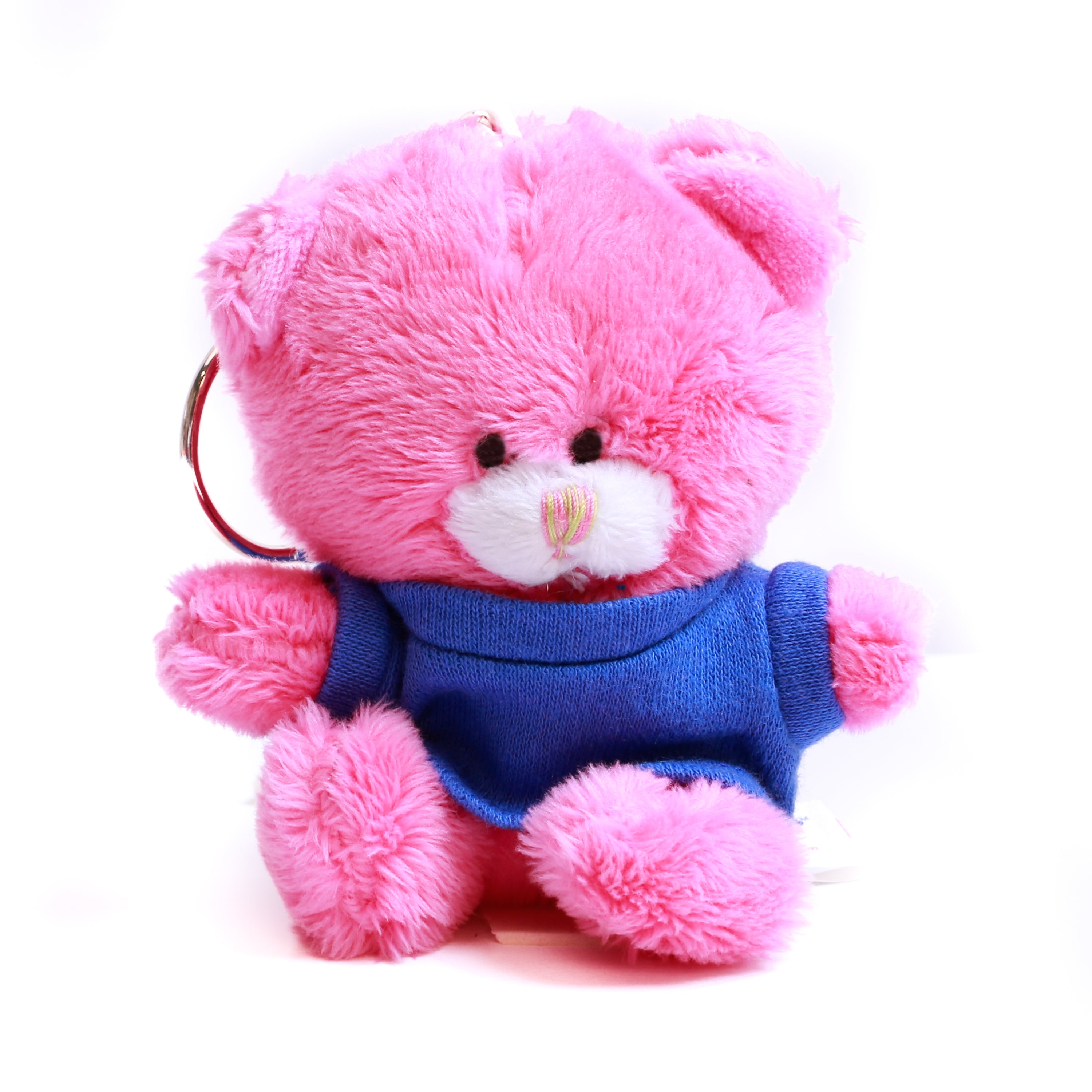 Qbeba Bear Keychain Pink with Tee 4"