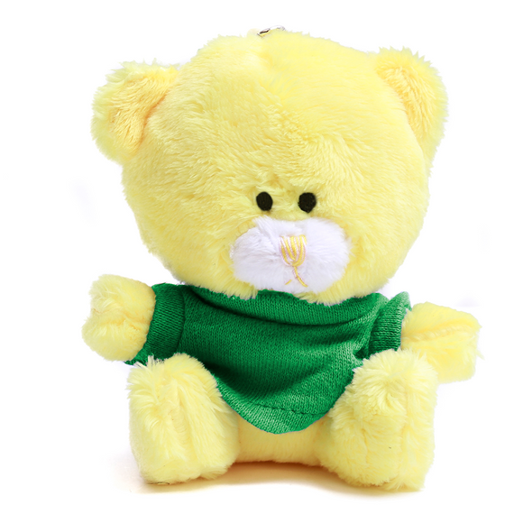Yellow Qbeba Bear Keychain with Tee 4"