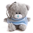 Grey Qbeba Bear keychain with Tee 4"-8