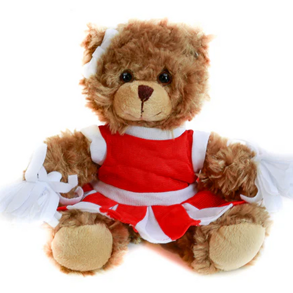 Mocha Sitting Bear 6"with Red Cheer outfit