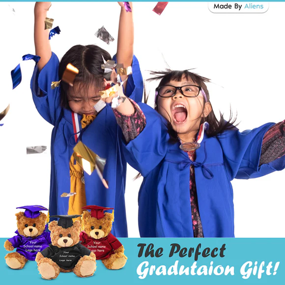 Graduation Mocha Bear Plush 12"