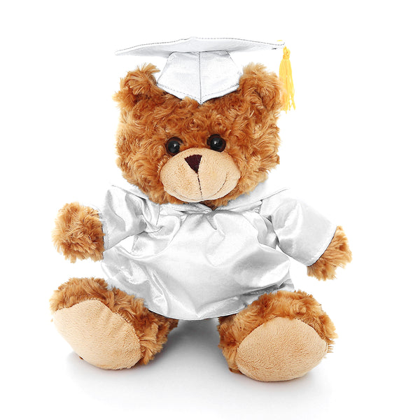 Graduation Mocha Bear with White Gown 11"