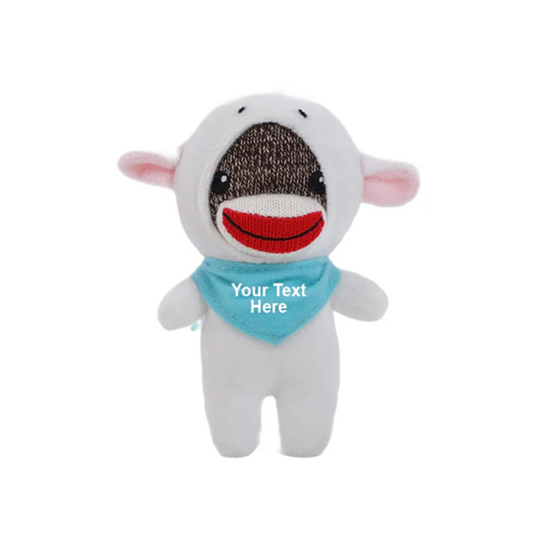 6" Sockiez Wanna Be a Sheep W Bandana Baby Blue