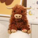 10" Highland Cow with Moo Sound, Featuring Soft and Sitting on a Cute Base by Plushland.