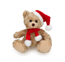 6" Sitting Xmas Beige Bear Plush Toy, Featuring a Festive Holiday Design by Plushland.