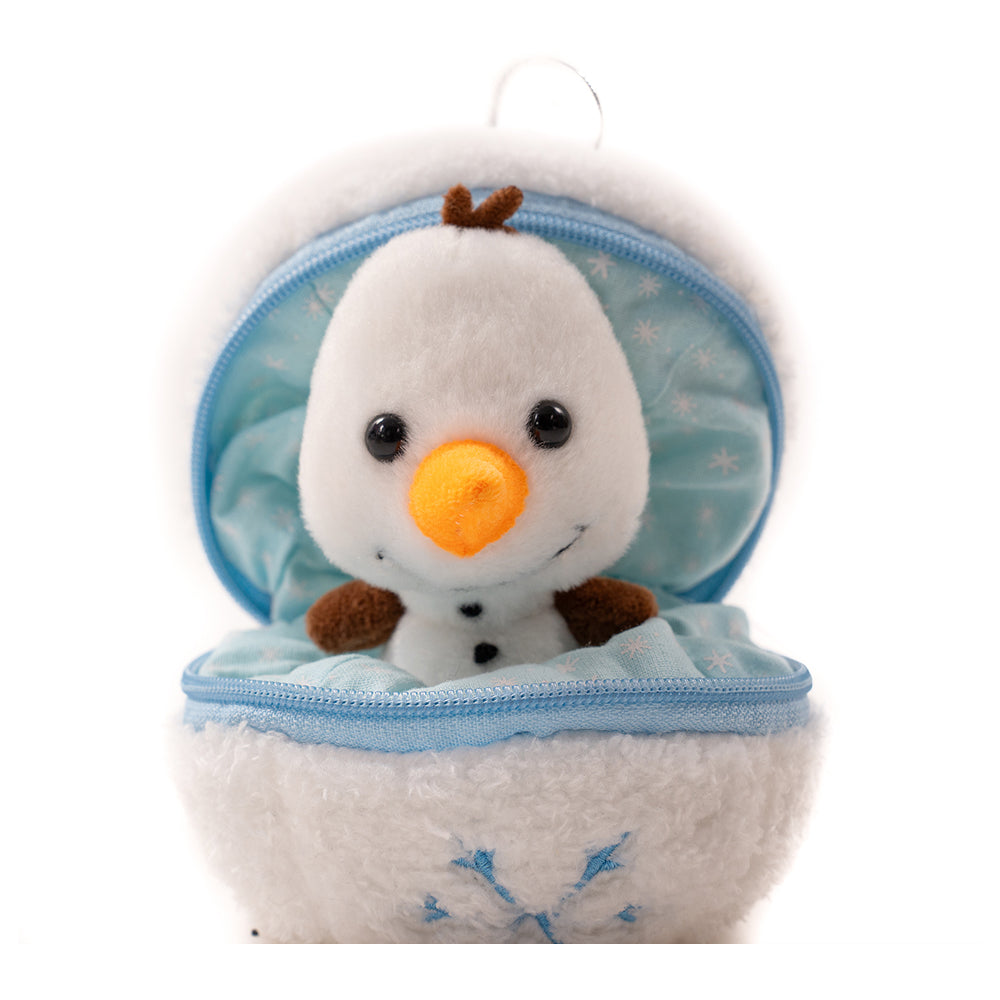スノープル　ぬいぐるみ Zip-Up Snowball Snowman – Festive Plush Toy | Plushland