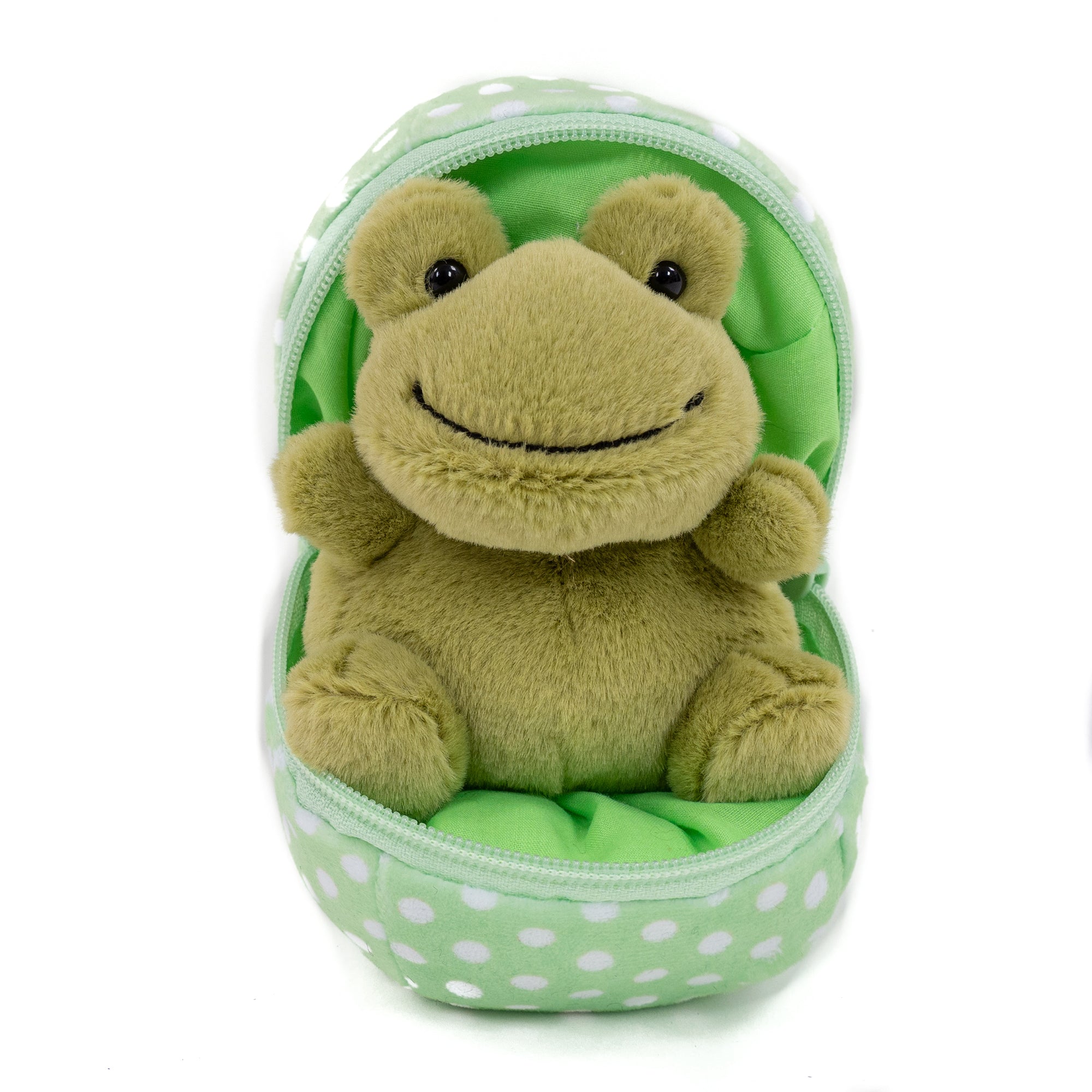 Frog In Zip Up Easter Egg 6"